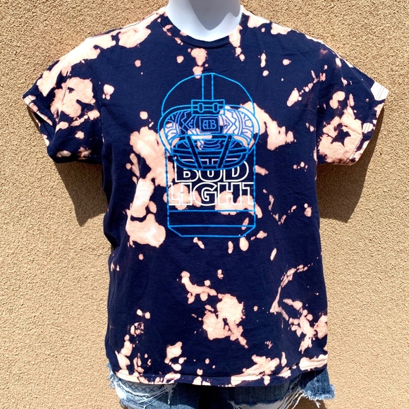 Bud Light Football Custom Bleach Tee - Picture 3 of 5